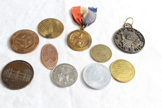 Vintage Lot of Tokens & Pin The Corral Good for 1 Mechanical Bull Ride or Drink