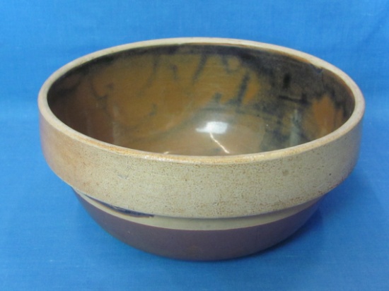 Stoneware Bowl w Salt Glazed Shoulder – Interesting Interior – 8 1/2” in diameter