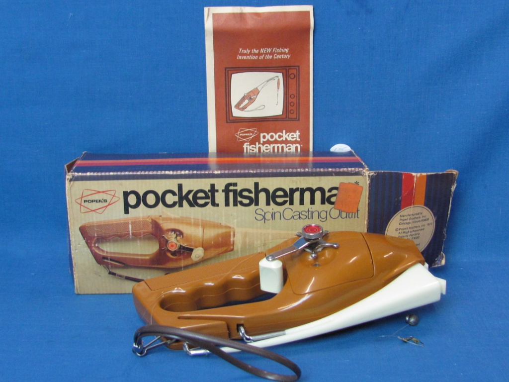 1972 Popeil’s Pocket fisherman spin casting vtg Cabelas flyfishing net