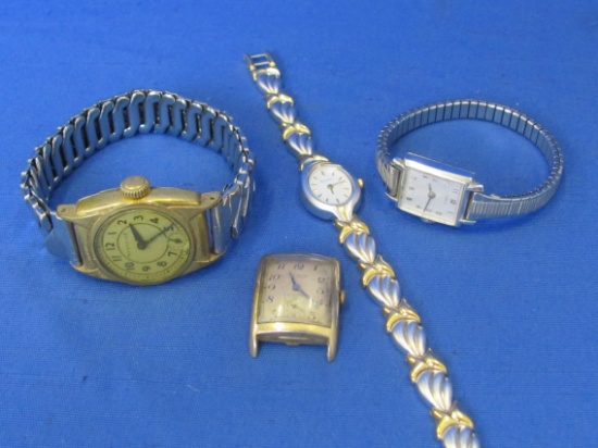 4 Wristwatches for Parts/Repair – Vintage Westclox & Waltham Premier – 2000 Bulova