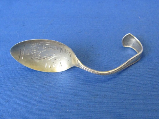 Souvenir Spoon – Sterling Silver – Nora springs, Iowa – Been bent  – 10.0 grams