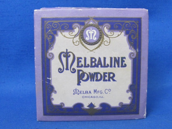 Vintage Cardboard Box “Melbaline Powder by Melba MFG Co – Lilac & Purple – 3 1/4” square