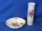 Royal Crown Derby Floral Dish 5 ½” x 4 ½” & Vase 6 ½” x 2”