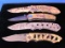 Lot Of 4 Camo Knifes With Belt Clips