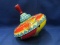 Vintage Tin Litho Spinning Top by Ohio Art - Western graphics - ~7