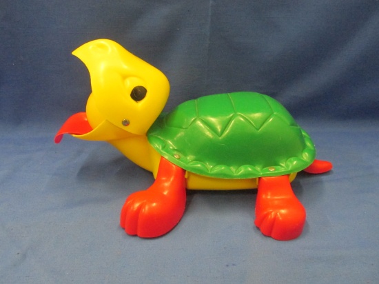 Vintage Plastic Turtle w/ Ball Toy - by Ideal Toy Corp. - ~13 1/2"L - 1960's/70's?