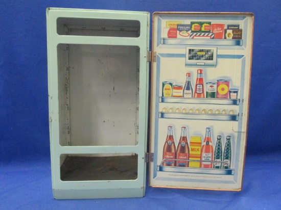 Vintage Nassau Products Pressed Metal Refrigerator - 1960's - 15"T