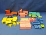 Large Assortment of Doll House Furniture - 41 Pieces - Most Marked MPC