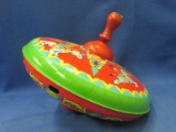 J. Chein & Co. Tin Litho Spinning Top Toy - 1950's/60's? - Carousel design