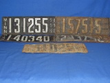 15” x 5” Minnesota License Plates 1918-1920 Lot Of 5