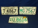 12” x 6” Minnesota License Plate 1956 &1957 Lot Of 5