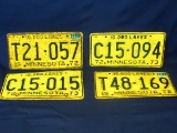 12” x 6” Minnesota License Plate 1972 &1973 Lot Of 5