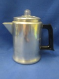 Vintage Mirror 1/2 Qt. Coffee Pot - 2 Cup - Aluminum w/ Glass & Plastic Handles