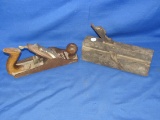 Pair of Small Antique Carpentry Planes-Metal Jack Plane and Wood Smoothing Plane