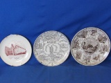 Lot Of 3 Decorative Wall Plates 10” - 9” - 8”