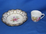 Vintage Prince Regent Bavaria Fine China Small Dish w/Gold Trim & Tea Cup 