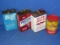 Box Of Three 1 Gal Hyd Oil/Linseed Oil/Antifreeze & A Tin Of Alemite Lubricant