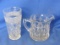 Lot Of 2 Pressed Glass Dish-ware 1-Cup 4 ½” Tall & 1-Creamer/Syrup Cup 3”