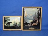 Set 2 Framed Pictures One Had Thermometer Kent Doran Grain Co 8” x10” & 6” x 8”