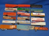 Box Of 24 Assorted Homemade Wood Semi Toy Trailers Assorted Variety/Sizes