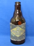 Old Grain Belt Beer Bottle with Paper Label – 7” tall – Squat shape