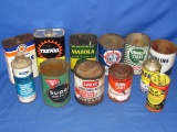 Box Of Assorted Oil & Anti-Freeze Cans Multiple Assortment