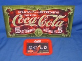 16” x 8 ½” Coca-Cola 1900's Sign & Coca-Cola Mini Tray
