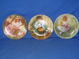 Lot Of 3 8 1/2” Decorative Print Display Plates By Renco 1981-1982-1992