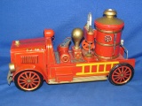 Vintage 1950s Masudaya Modern Toys Japan Battery Op Tin Fire Truck #7 12.25