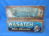2 Wood Fruit Crates – Wasatch Utah Cherries & Snomaid Brand