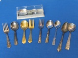 Mixed Lot of Baby/Children Flatware: 1 Campbell's Soup Spoon, 3 Sets, Bent spoon new in box