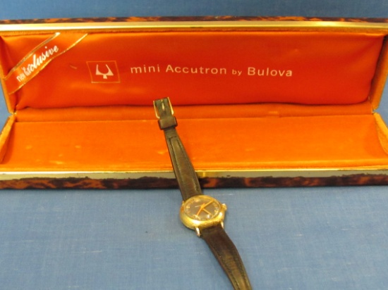 1972 Bulova Accutron Ladies Wristwatch – 14 Kt Gold Case – Not Running – In Original Box