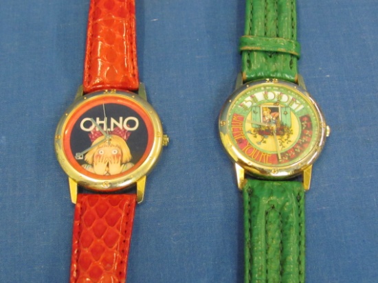 2 Wristwatches by Mary Engelbreit “Oh, No” & “Bloom Where Your Planted” - Not currently running