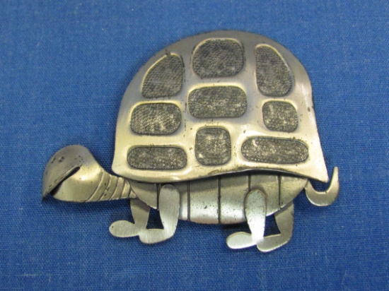 Cute Turtle Pin/Brooch – Sterling Silver by Beau – 2” wide – Weight is 9.5 grams