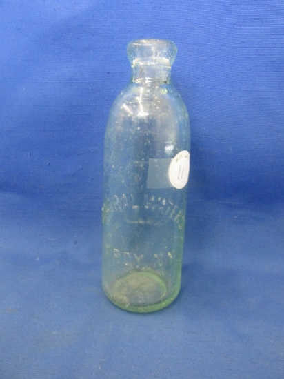 Blob Top Bottle “C & Co.” Mineral Water Troy, NY 7 ½”H Sea Foam Green – Small Chip -