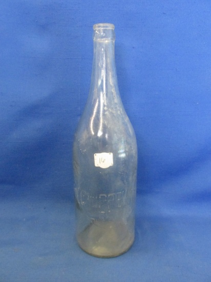 Vintage Glass Chippewa Bottle 12”H – Clear With Natural Iridescence -