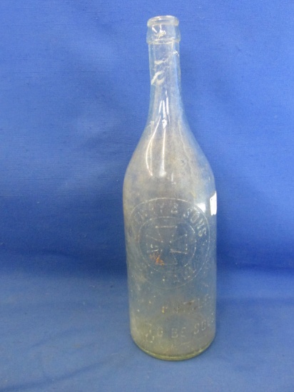 Vintage Bottle “Drewry & Sons” St Paul, MN 12”H – Sea Foam Green With Natural Iridescence -