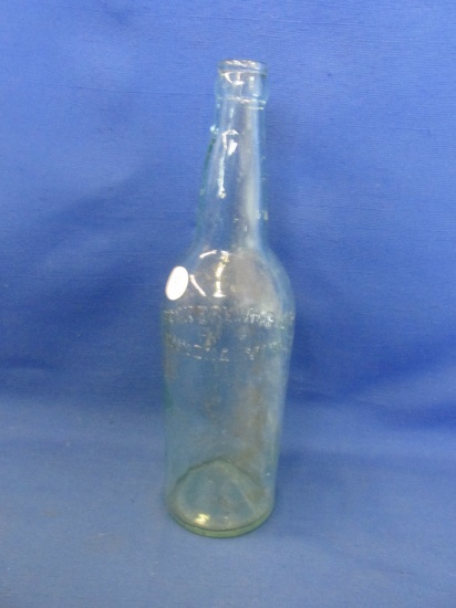 Vintage Bottle 11 ¼”H “Park Brewing Co.” Winona, MN – Sea Foam Green w/Natural Iridescence -