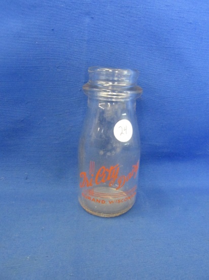 Vintage Half Pint “Tri City Dairy” 5 ½”H Bottle Durand, Wisconsin -