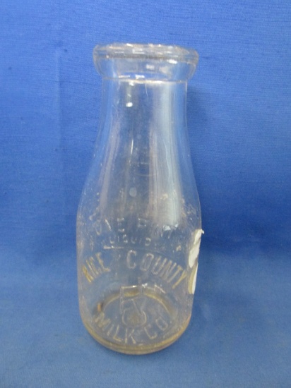 Vintage Pint “Rice County Milk Co. 7” Bottle Minnesota #5 -