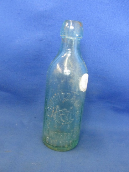 Blob Top Bottle “Meyerowitz & Goodman” New York 7 ½”H Sea Foam Green -