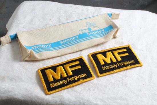 Vintage (2) Embroidered Massey Ferguson Patches (NOS) & SNOOPY Pencil