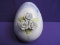 Vintage Porcelains Paskeegg with Rose Design & Marble Blue-White Colors (Good Condition)