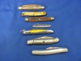 Lot of 7 Antique Pocket Knives Various Sizes/Shapes