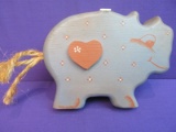 Blue Rhino Piggy Bank- The Nuthatch Collection- Larry & Del Roberts- La Porte, MN (Good Condition)