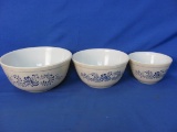 Vintage Pyrex 2.5L Mixing Bowl Homestead Pattern Set Of 3 750ml-1 1/2qt-2 1/2qt