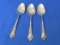 3 Sterling Silver Teaspoons – Afterglow by Oneida – Total weight is 94.6 grams
