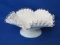 Fenton Glass Silver Crest Ruffled Footed Bowl – About 8 1/2” in diameter