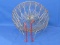 Collapsible Wire Mesh Egg Basket with Red Rubber Handles