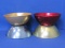 Set of 4 Aluminum Bowls – All Different Colors – 6” in diameter